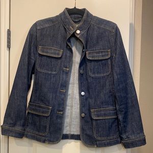 Dark Blue Denim Jacket with Button Front